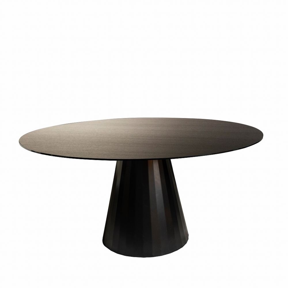 RONDA DINING TABLE ROUND VENEERED SMOKED OAK